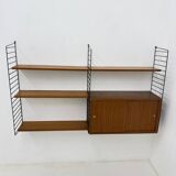 Mid-Century Nisse Strinning string design teak wall unit , 1960s