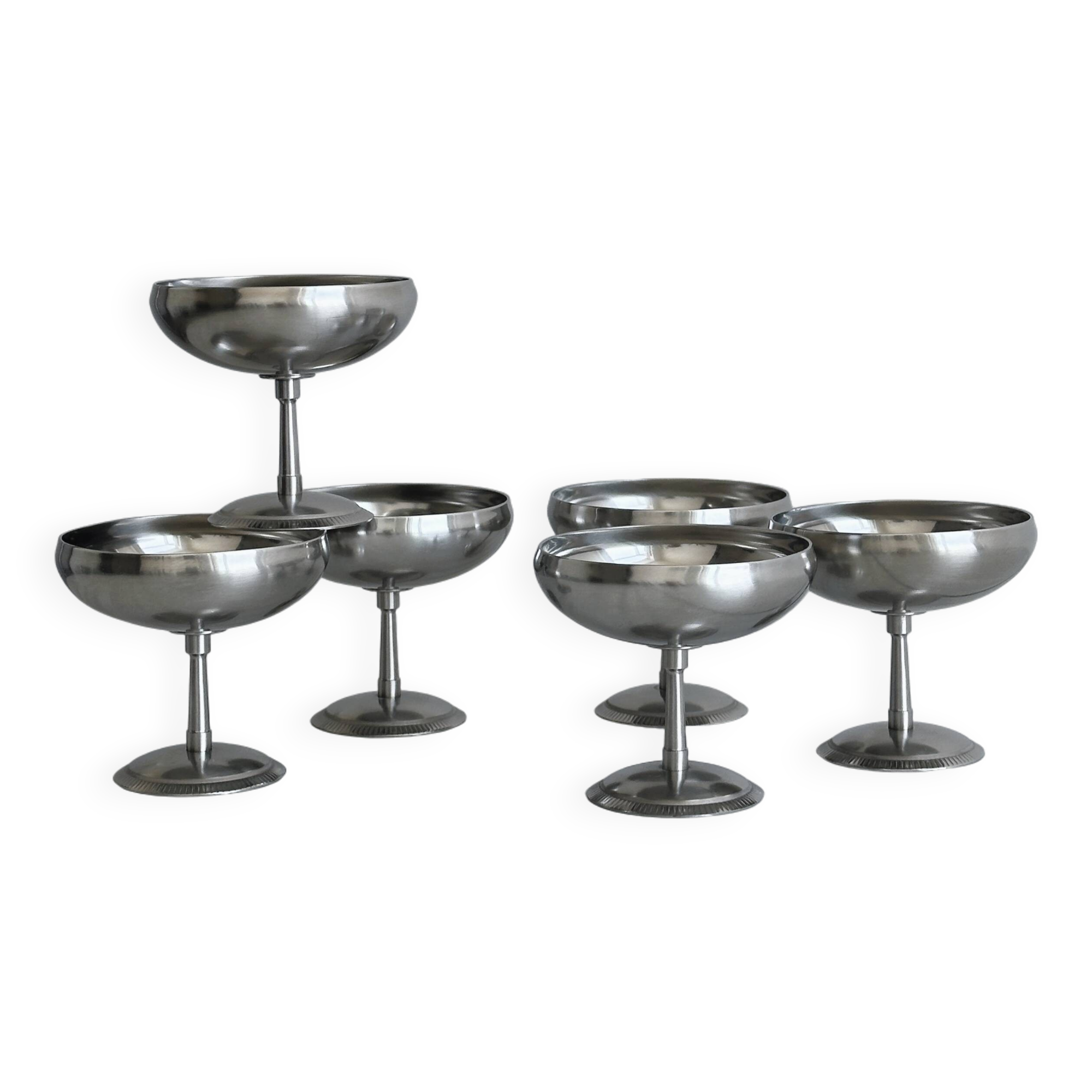6 Letang Remy stainless steel footed cups