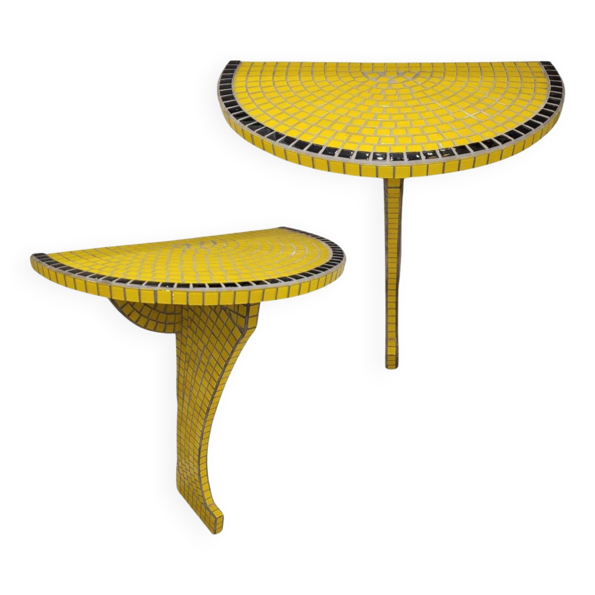 Pair of floating consoles, tesela mosaic, Art Decó, 50's – France