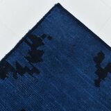 7x10 Navy Blue & Black Turkish Kilim Rug, 204x296Cm