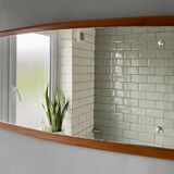 Vintage rectangular teak wall mirror 79x36cm