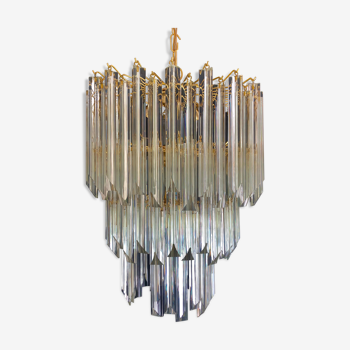 Large Venini chandelier 3 levels crystal