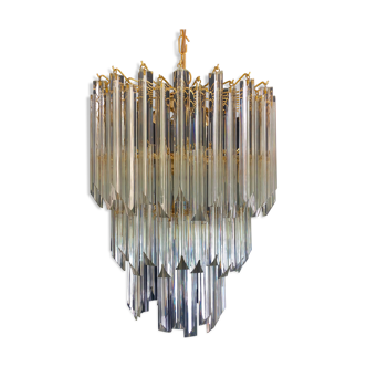 Large Venini chandelier 3 levels crystal