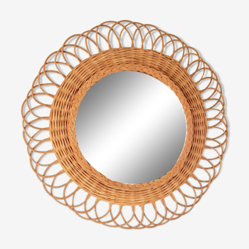 Mirror sun in rattan