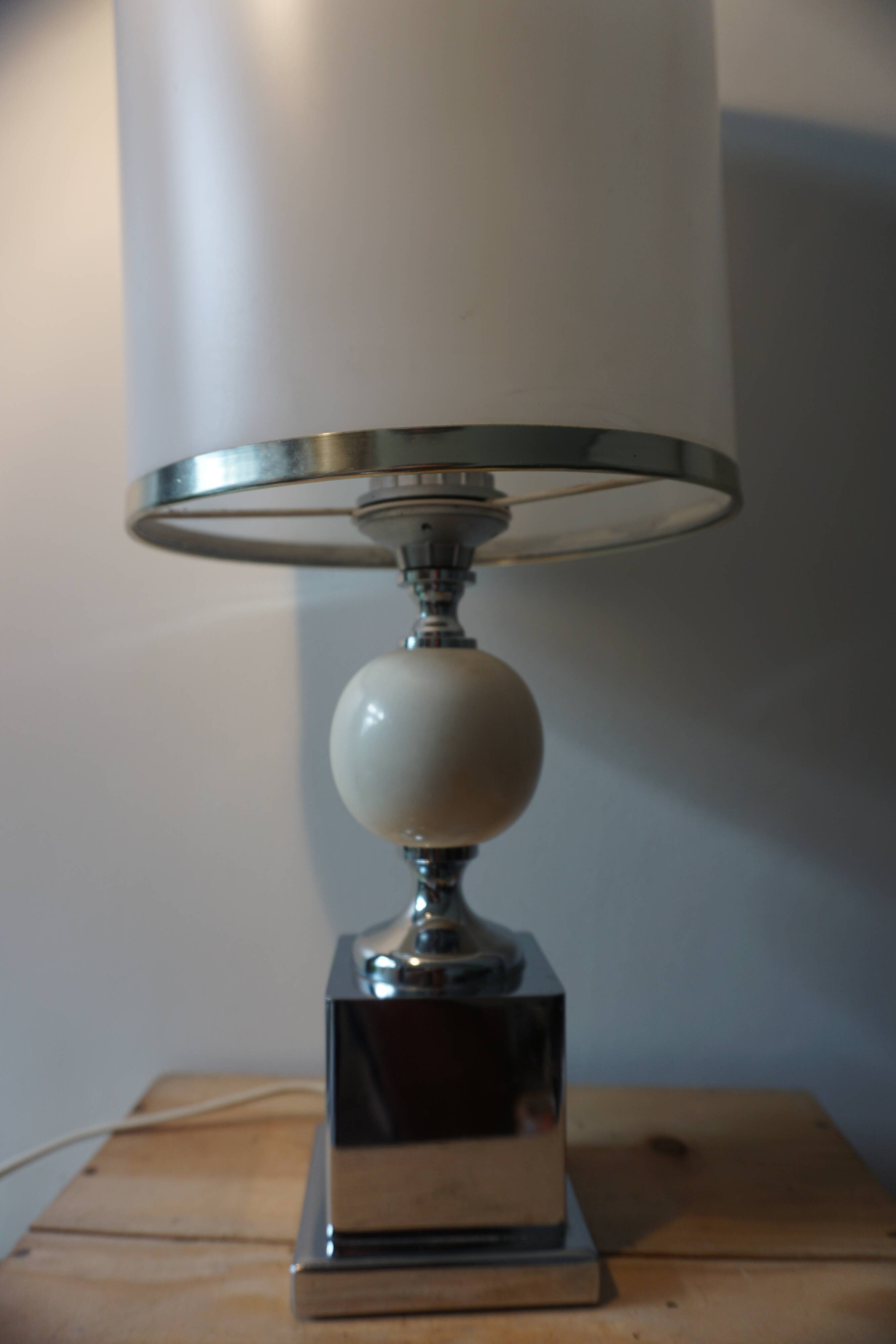 White lamp in the style of Philippe Barbier, 1970s