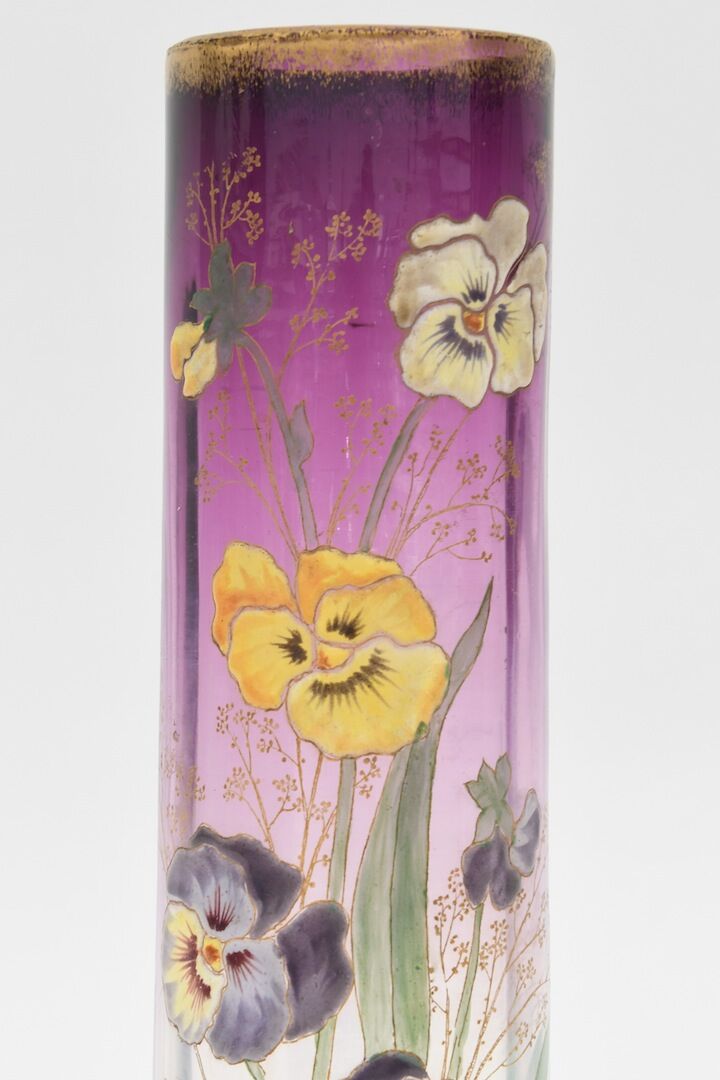 Enamel glass vase