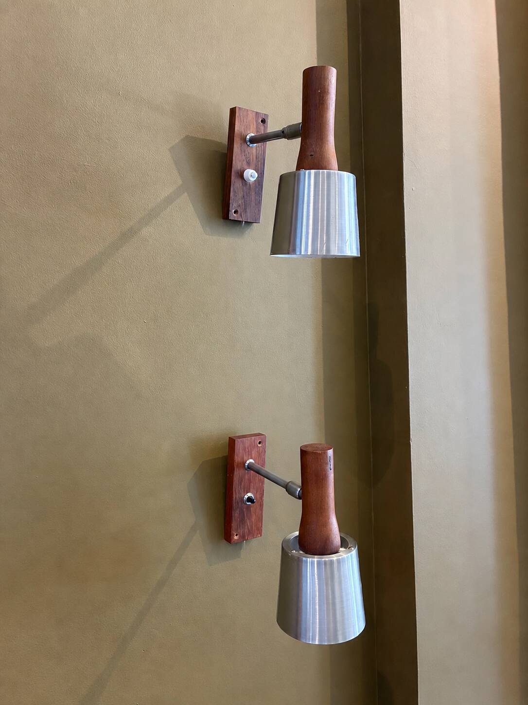 Pair of Scandinavian wall sconces by Lyfa, Denmark, 1960s.
