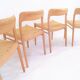4 chairs by Niels Otto Moller, model 75 for J.L. Mollers Mobelfabrik