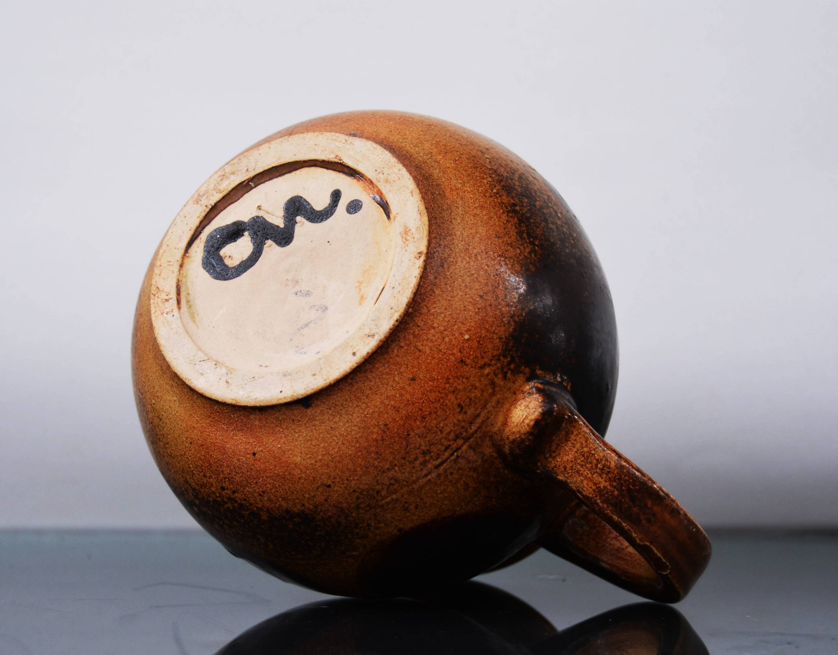 20th Century German Glazed Pitcher signed Bauhaus