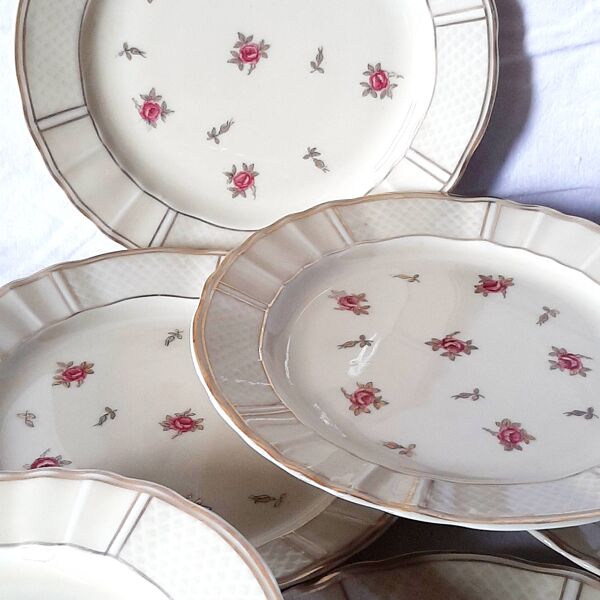 Assiettes à dessert en porcelaine de Limoges vintage Bernardaud