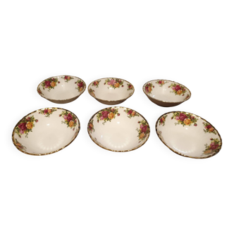 6 Old Country Roses dessert bowls - Royal Albert -