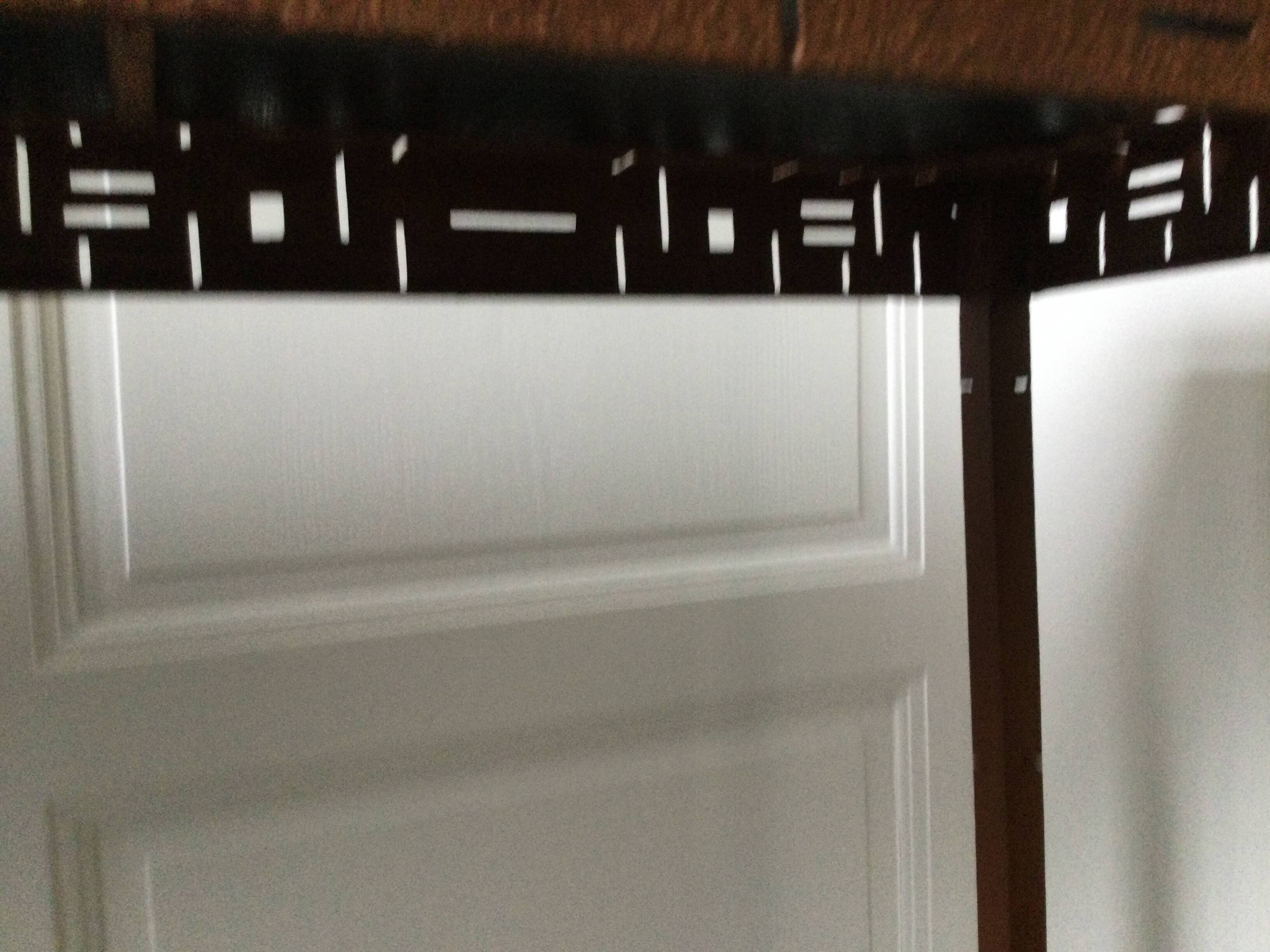 Perforated sheet metal and wood console