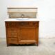 Antique washbasin cabinet in marble and wood