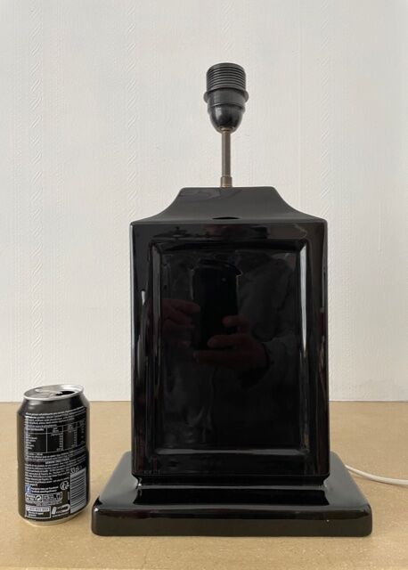 Vintage black ceramic lamp base 1980