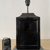 Vintage black ceramic lamp base 1980