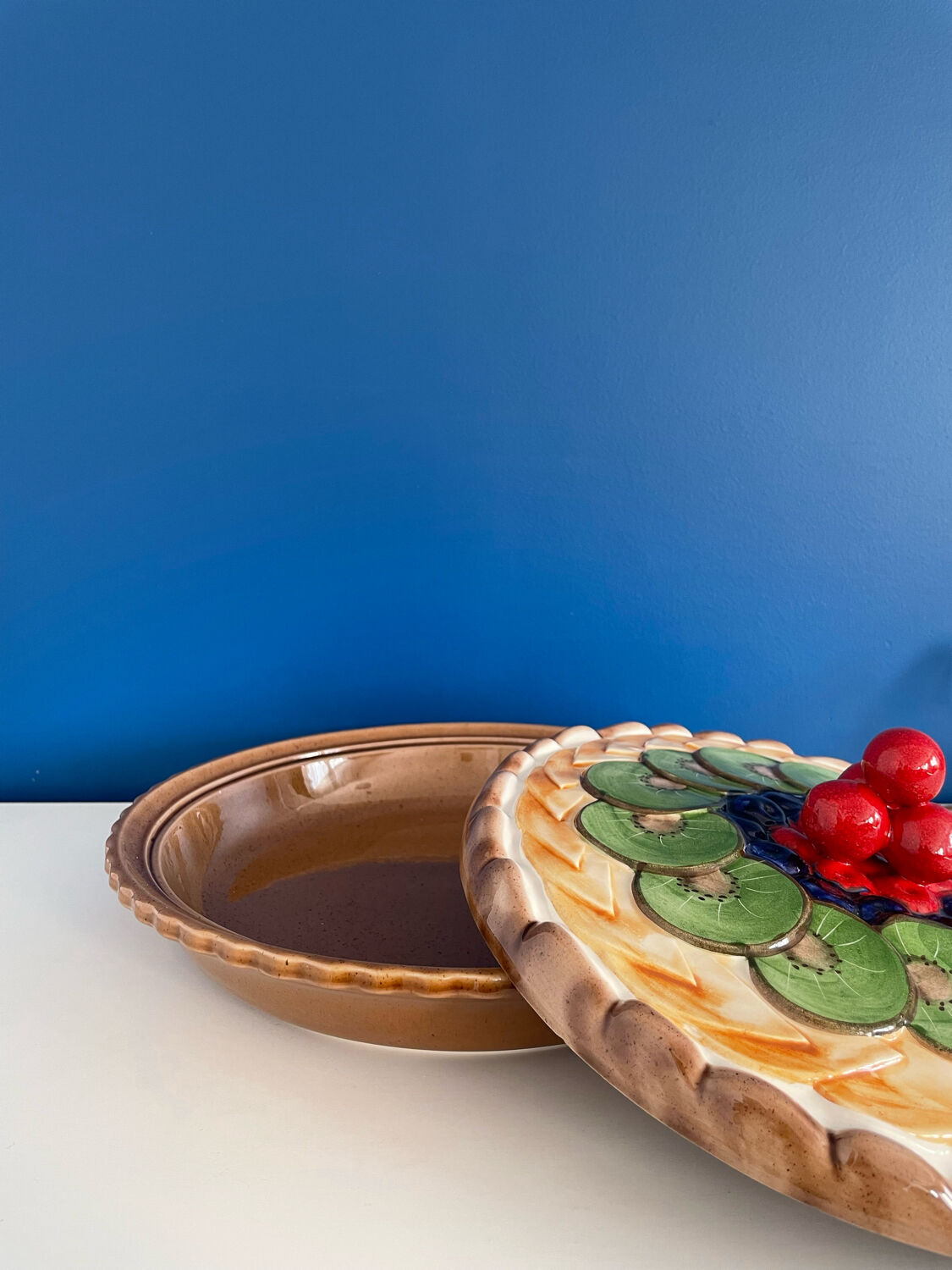 Plat tarte aux fruits barbotine