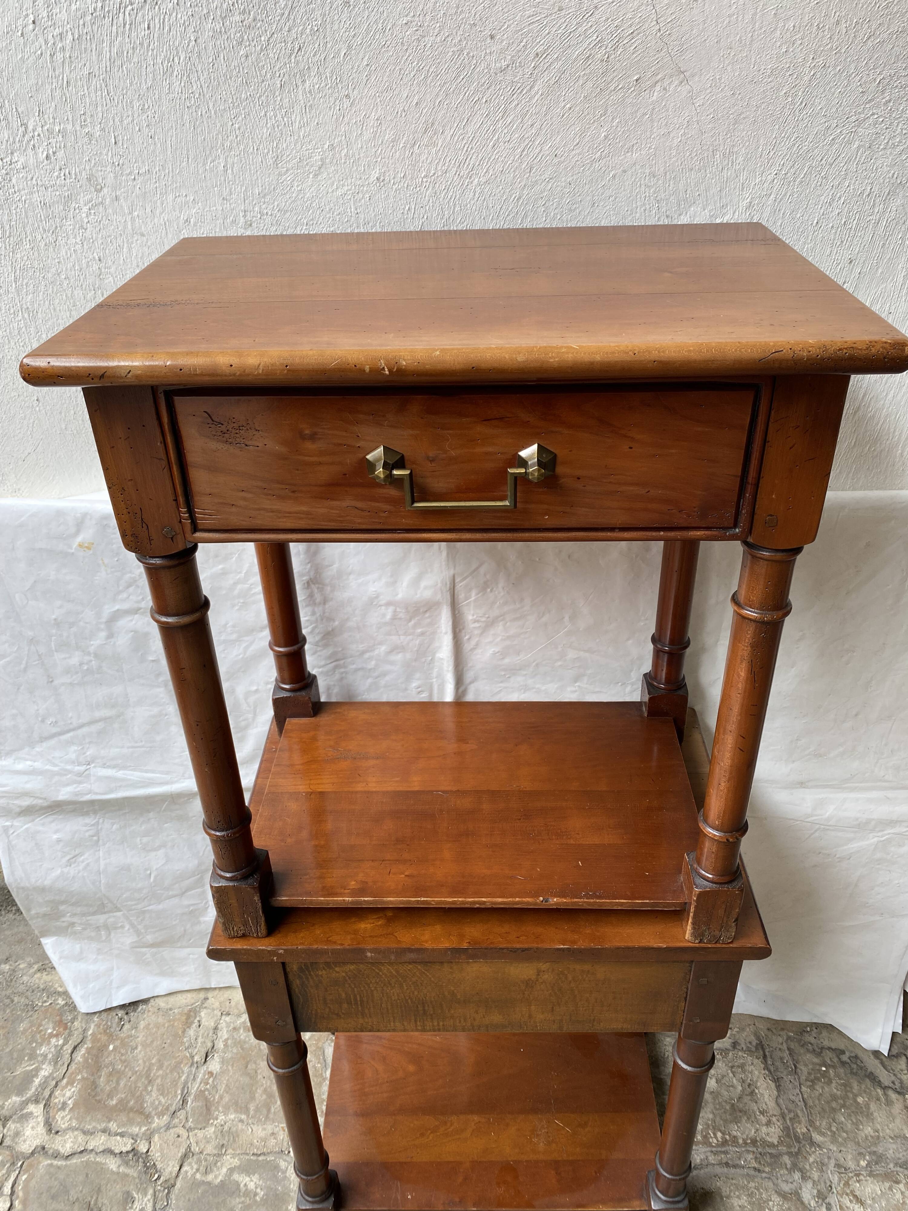 Pair of cherry wood side tables