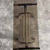 Black brass and glass mid-century trolley with sculptural legs — two-tier vintage bar cart