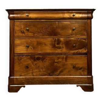 Commode époque Louis Philippe a doucine en Noyer circa 1830