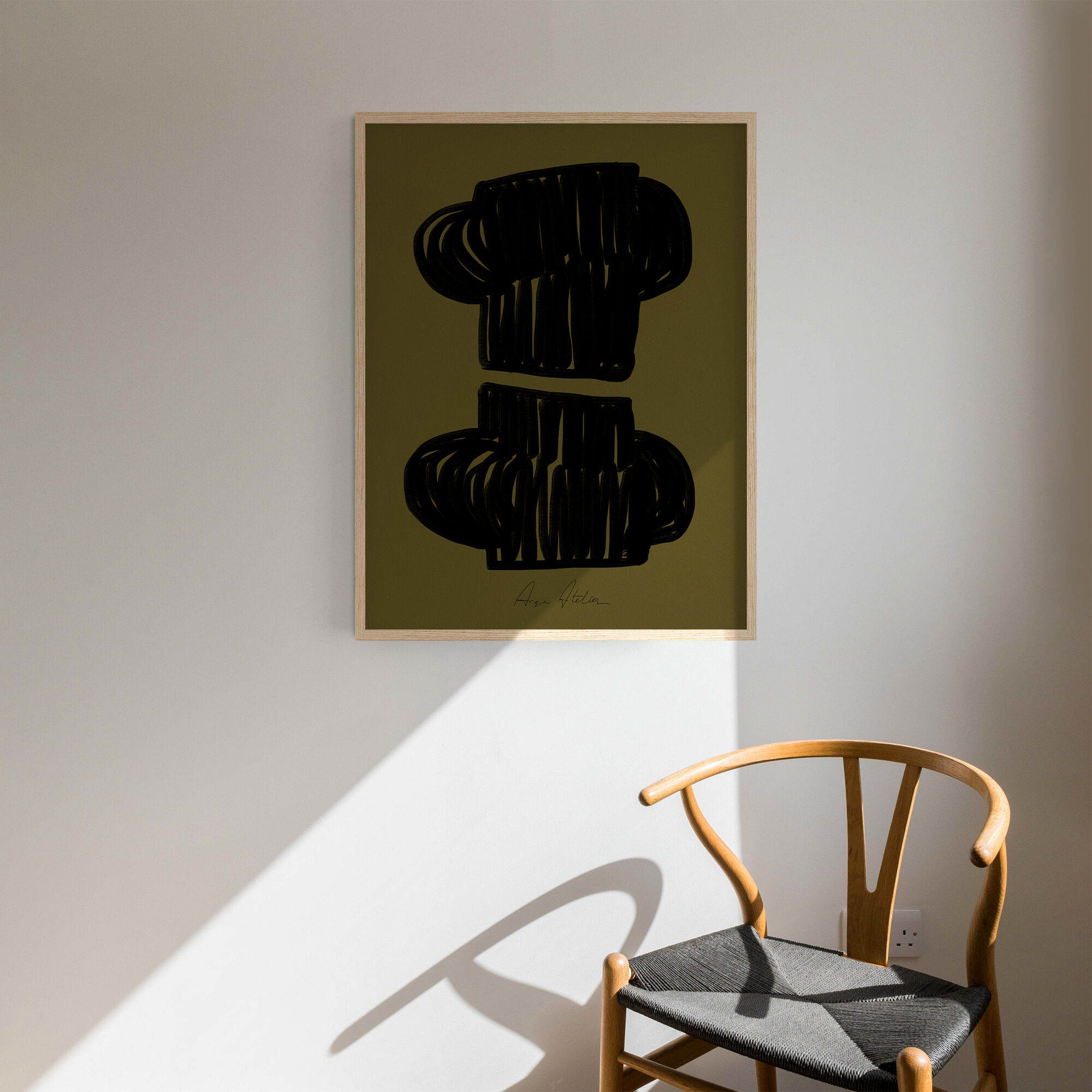 Framed abstract giclee art print 50x70cm