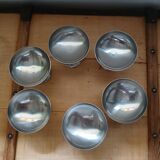 6 antique solid stainless steel ice cream cups