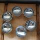 6 antique solid stainless steel ice cream cups