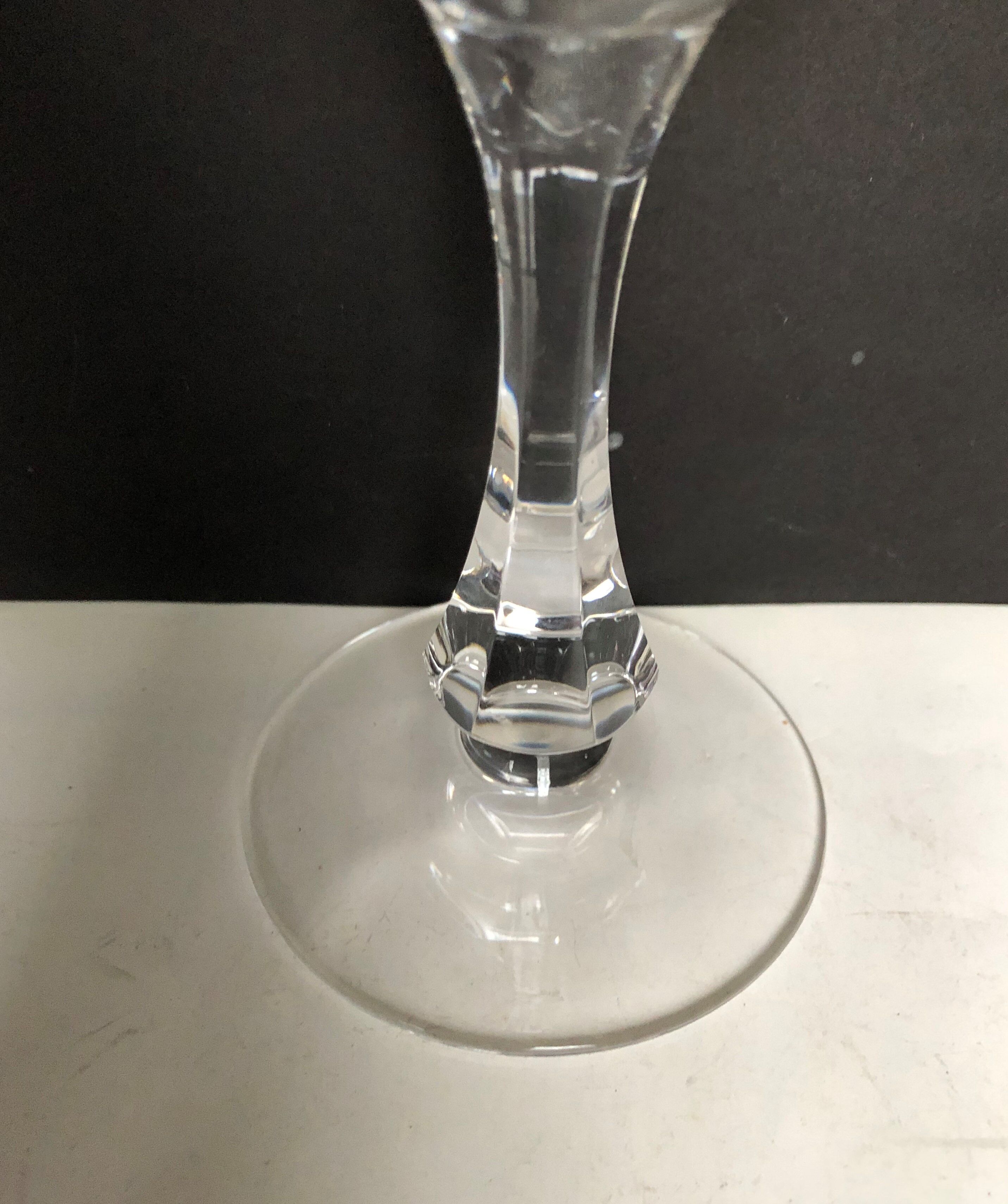 6 Wine glasses in cut crystal from Lorraine