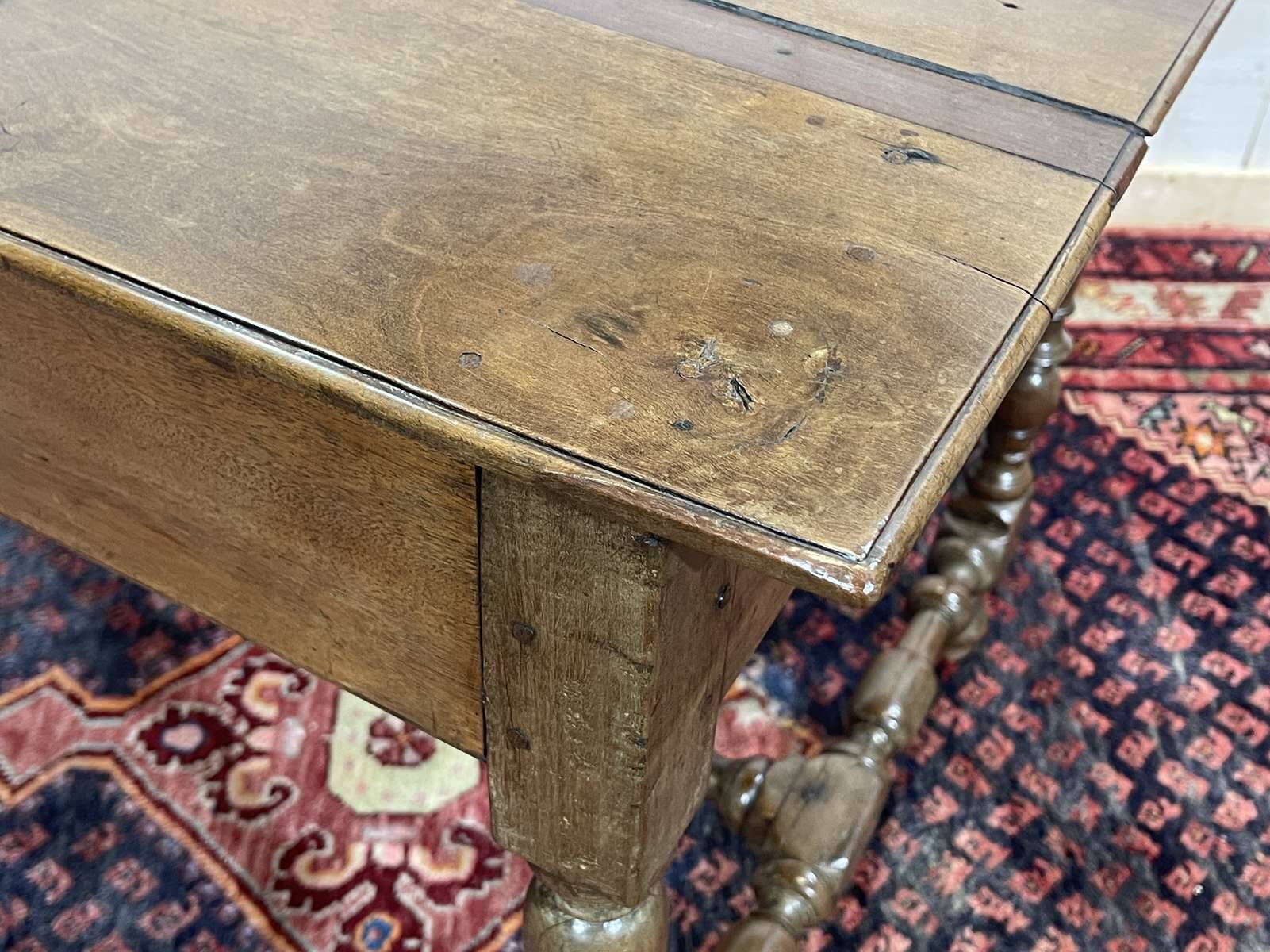 19th-century desk in walnut and oak