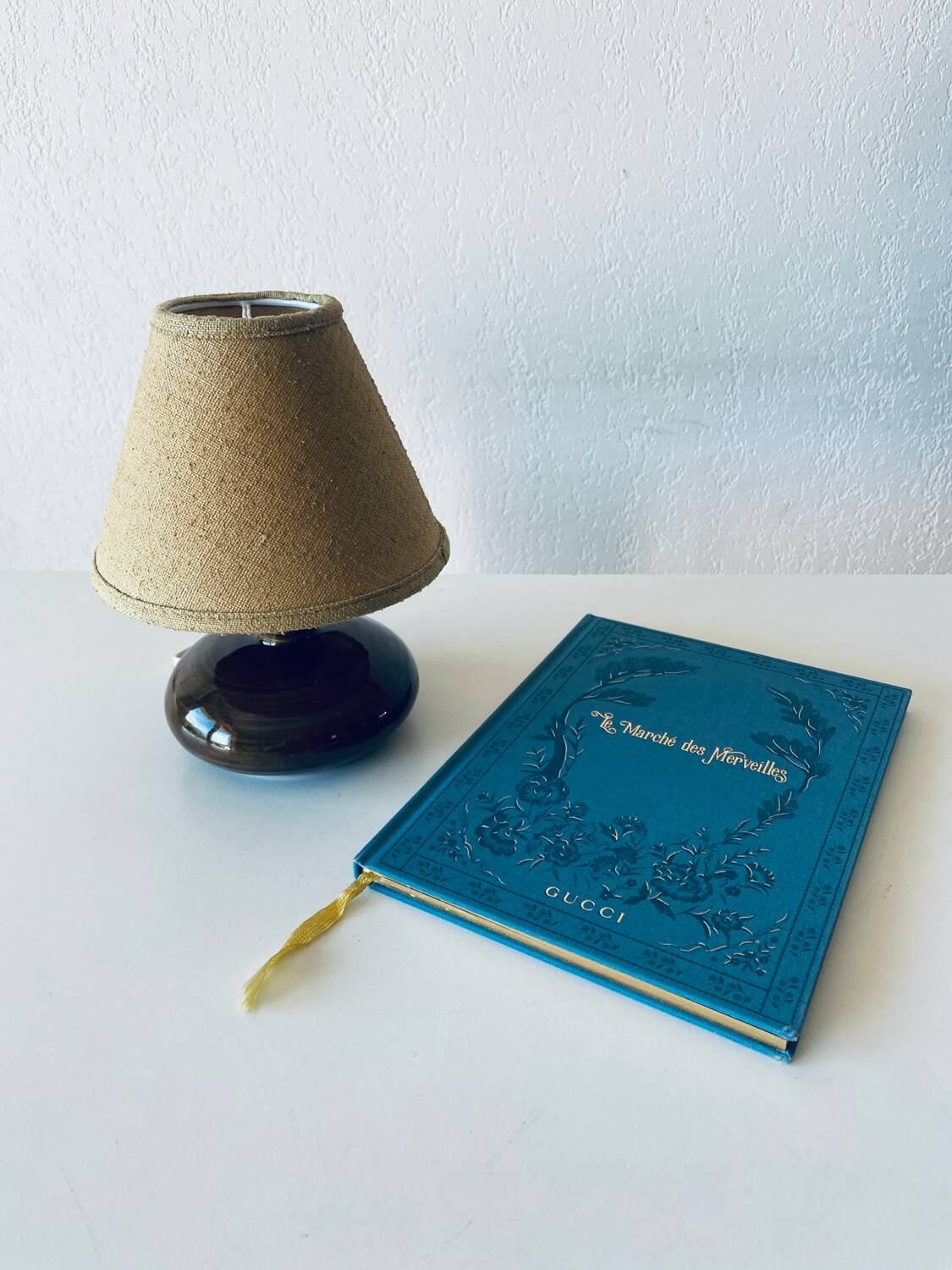 Vintage enameled ceramic lamp