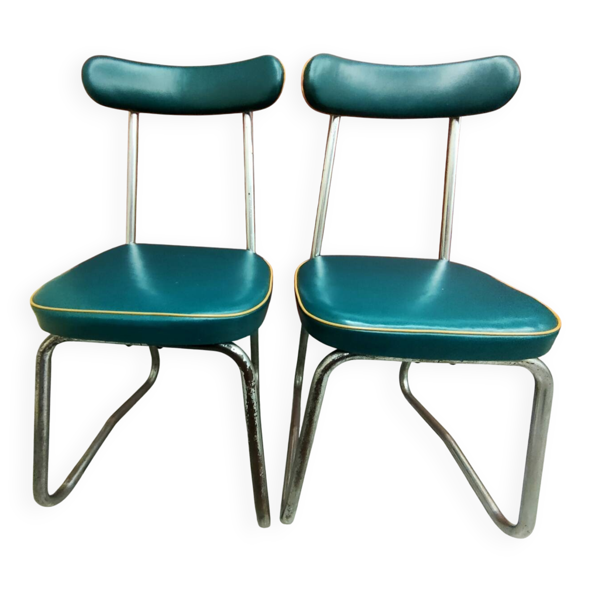 Pair of industrial office chairs