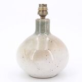 Stoneware potter's lamp, raffia lampshade, 1970s