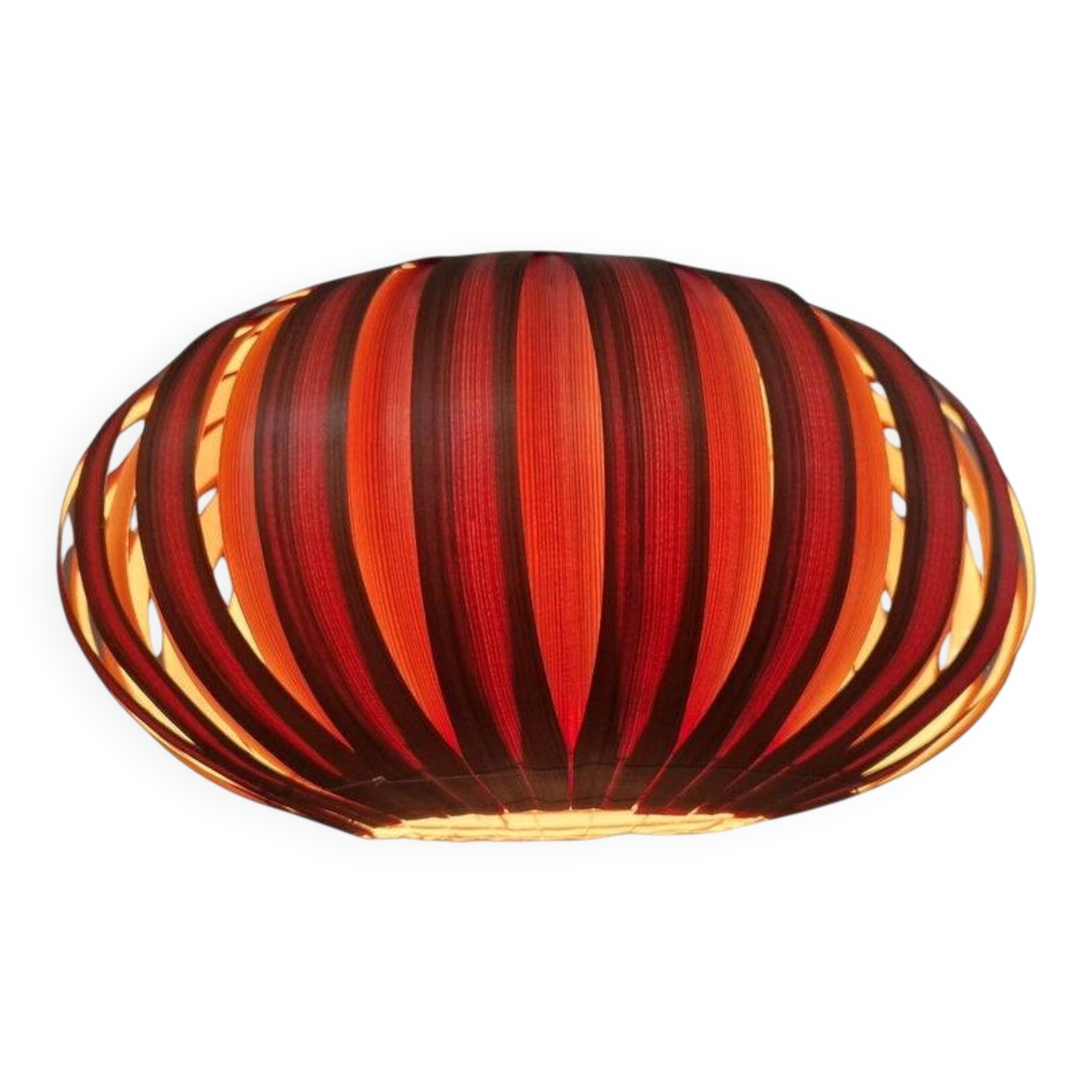 Large Rare Midcentury Veneer Pendant ULUV, 1960s