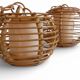 Mid-Century Globe Pendant Lamps, Bamboo & Rattan, c. 1960s
