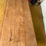 Raw wood farm table.