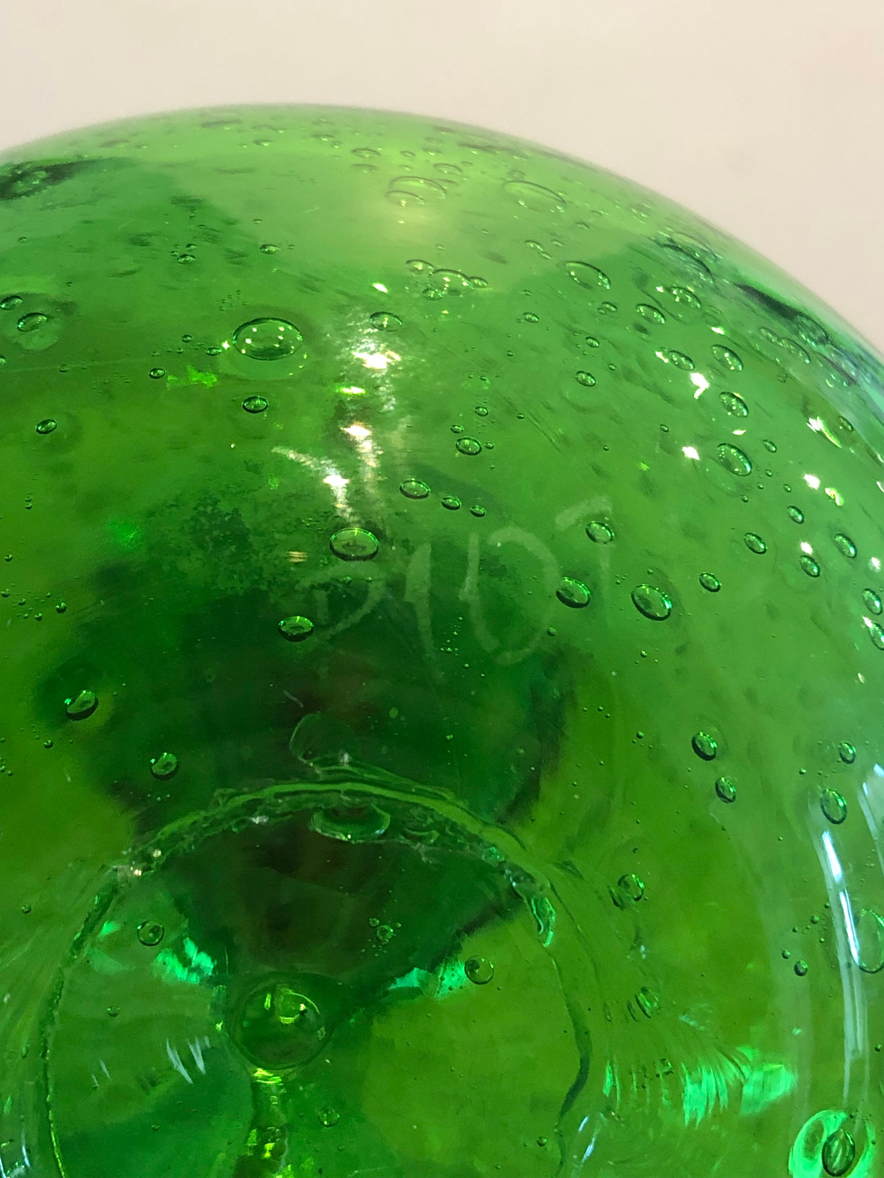 Bubbled glass decanter signed Biot