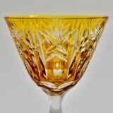 Set of 6 Bohemian Multicolored Antique Crystal Wine Glasses
