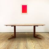 Round Circular Extendable Mid Century Teak Dining Table