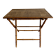 Folding table in bamboo-style wood and woven top, Napoleon III