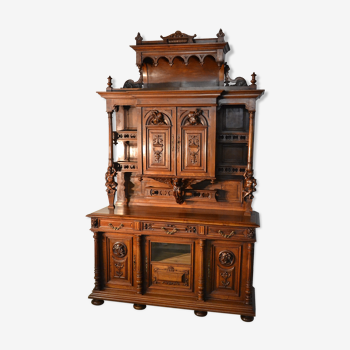 Troubadour style walnut dining room sideboard