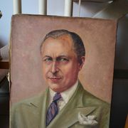 Lot of two oil portraits from the early 20th century by Laurent Delhief