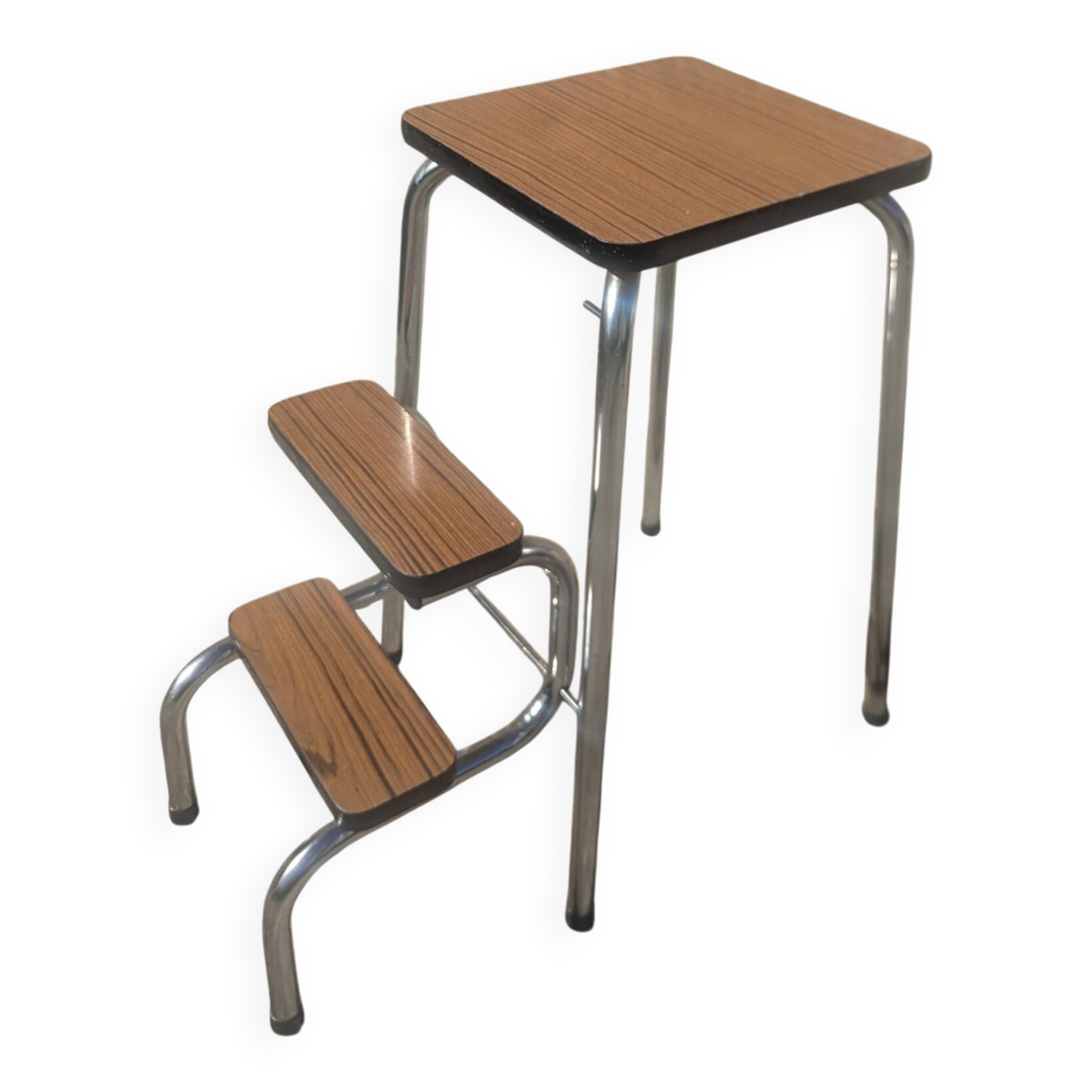 Vintage 60s 70s folding step stool formica
