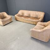 Ensemble de canapés en cuir du milieu du siècle, années 1960