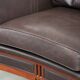 Art Deco design armchair with dark brown cowhide upholstery