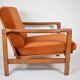 Original scandinavian armchair, restored, 1960s, russet, velvet