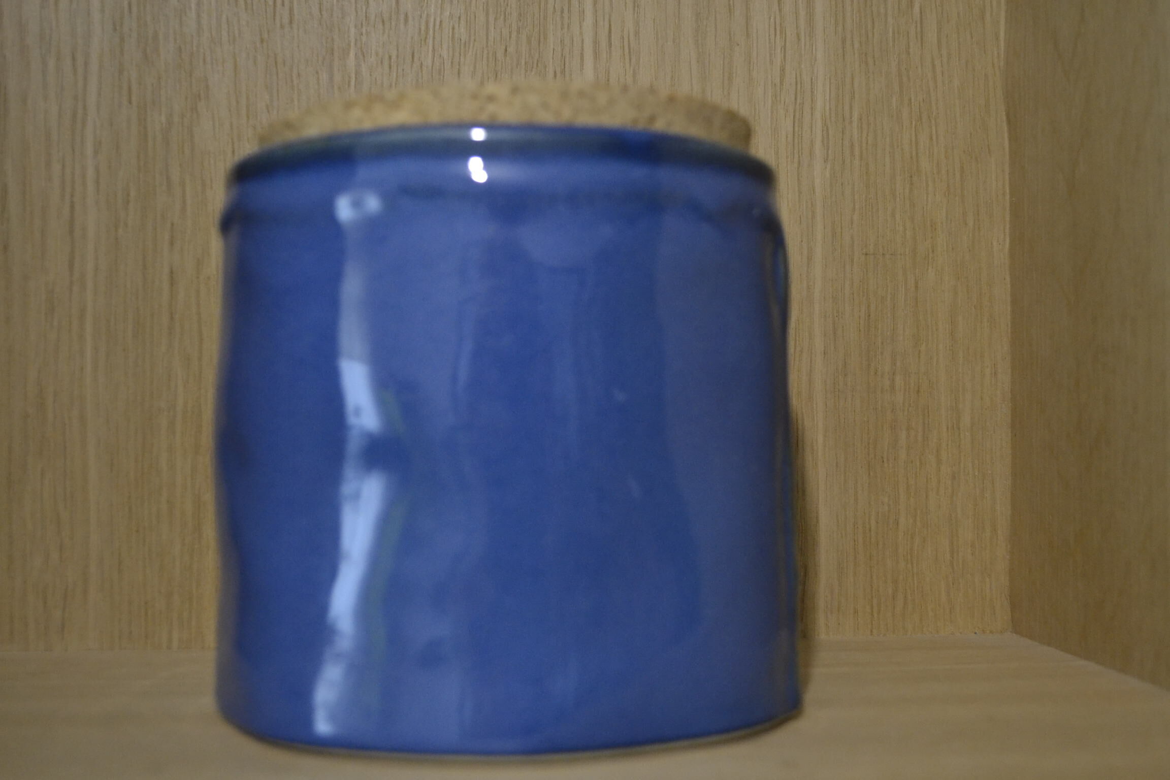 Pot à sel bleu en grès
