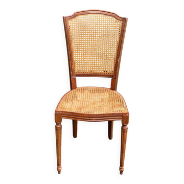 Chaise cannée Louis XVI chêne massif XXème