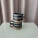 Pair of Vintage Danish Studio Pottery Mugs – Denmark Stoneware Cups – Blue