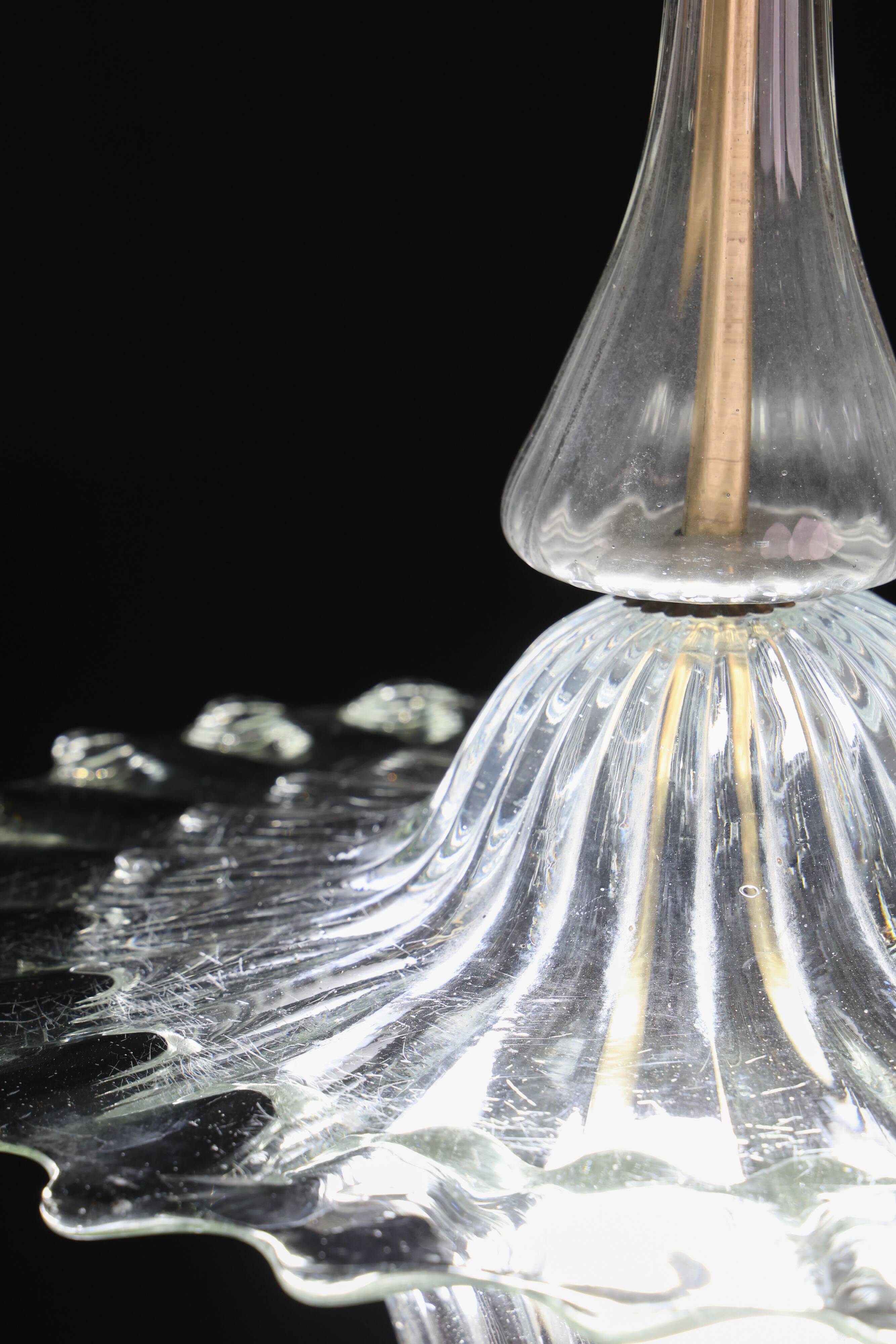 Elegant Art Decò Murano Glass Lantern by Barovier e Toso Pendant Light, 195