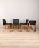 Set of 4  chairs 70s vintage in black leather Italian design