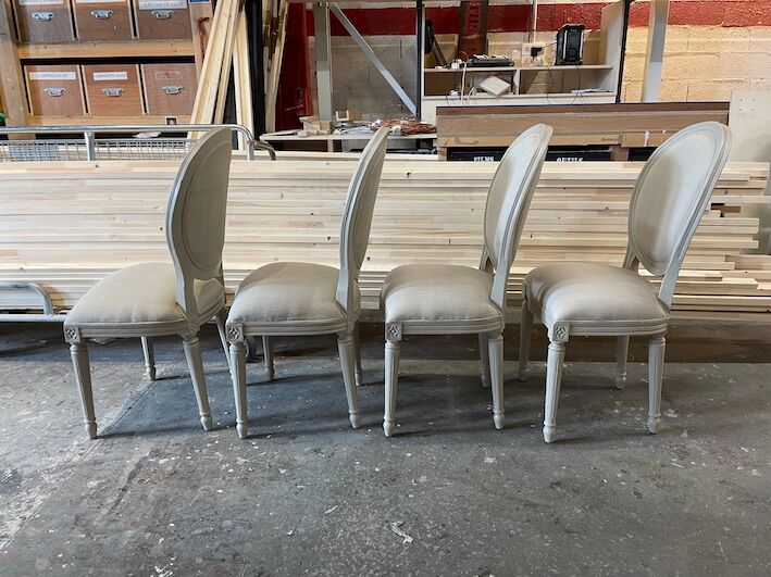 Beige medallion chairs